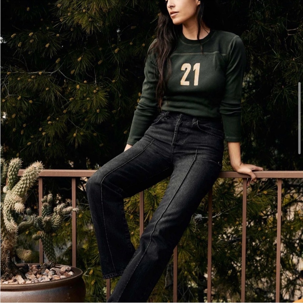imogene + willie Black High-Rise Straight Jeans